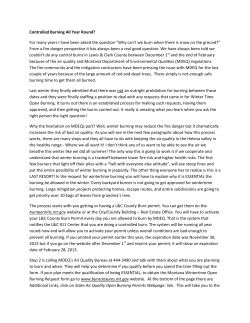 Controlled Burning All Year Round? - Tri