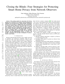 Closing the Blinds: Four Strategies for Protecting Smart