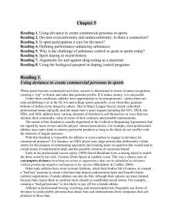 Reading 3. Is sport participation a cure for deviance?