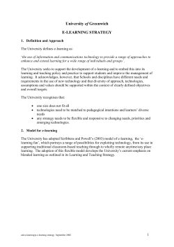 e-learning strategy - University of Greenwich