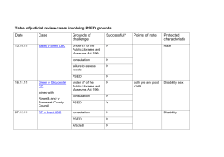 Table of judicial review cases involving PSED grounds