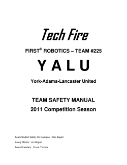 TEAM SAFETY MANUAL 2011 Competition Season