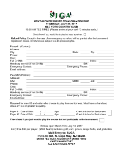 Entry Fee $90 per player ($180 Team) includes golf, cart, prizes