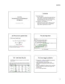 Contents AS Pheromone update Rule The ACS Algorithm 50 &ndash; 100