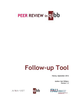 Follow-up Tool - Peer Review in QIBB