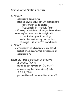 Comparative Statics