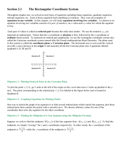 Chapter 2 The Cartesian Coordinate System, Lines and Circles