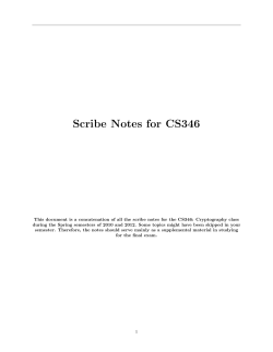Scribe Notes for CS346