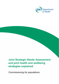 Joint Strategic Needs Assessment and joint health and