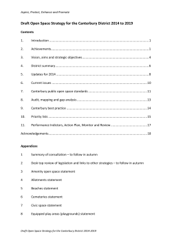 Draft Open Space Strategy for the Canterbury District 2014 to 2019