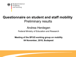 Questionnaire on student and staff mobility