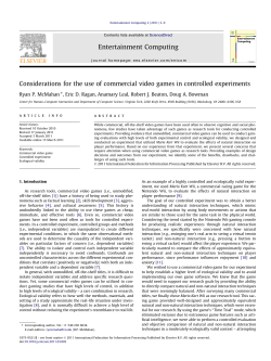 Considerations for the use of commercial video games
