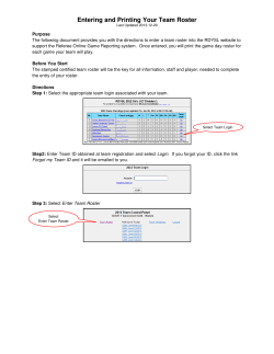 Entering and Printing Your Team Roster