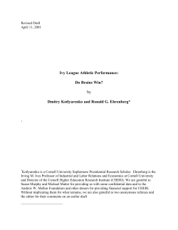 Ivy League Athletic Performance: Do Brains Win