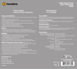 Digital Fridge/Freezer Alarm Thermometer RT801