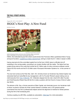 HGGC`s Next Play: A New Fund - Private Equity Beat