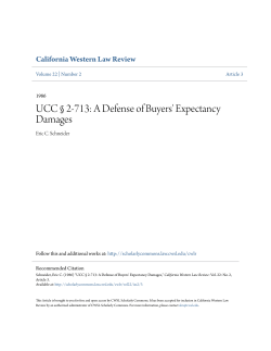 A Defense of Buyers` Expectancy Damages