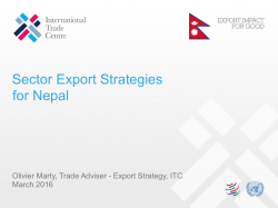 Sector Export Strategies for Nepal