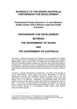 Partnership Priority Outcome 3: Improved Health Outcomes