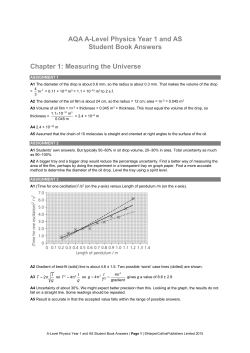 AQA A-Level Physics Year 1 and AS Student Book Answers