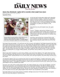 Game Day Notebook: Lights left to wonder what might have been