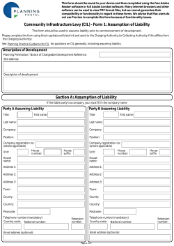 Community Infrastructure Levy (CIL) - Form 1: Assumption of Liability