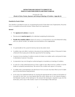 1 INSTRUCTIONS AND CHECKLIST TO COMPLETE THE PROOF