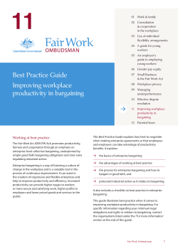 Improving workplace productivity in bargaining