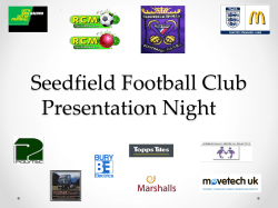 Seedfield Football Club Presentation Night