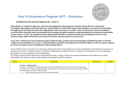 Yr10 Extension Economics Program 2017