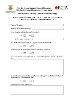 Haematology site survey