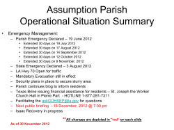 Assumption Parish Operational Situation Summary