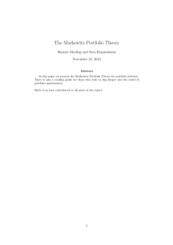 The Markowitz Portfolio Theory