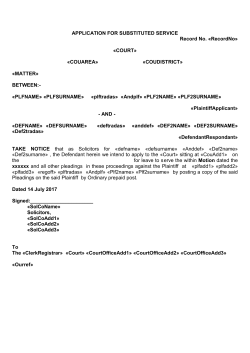 Affidavit of client