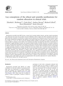 Lay conceptions of the ethical and scientific justifications for random
