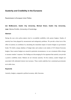 Austerity and Credibility in the Eurozone - DORAS