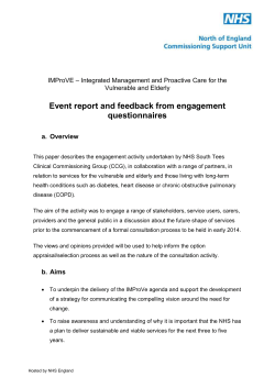 e) Key themes emerging from engagement activity