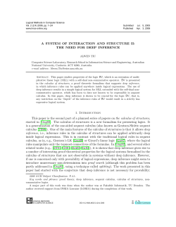 A SYSTEM OF INTERACTION AND STRUCTURE II: THE