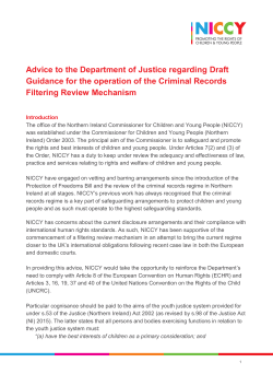 NICCY Advice - Filtering Review Mechanism