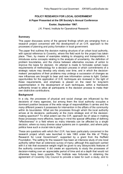 This paper discusses some of the general findings