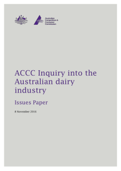 ACCC Inquiry into the Australian dairy industry