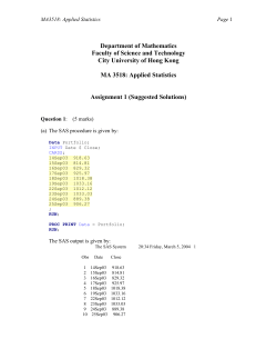 Department of Mathematics - City University of Hong Kong