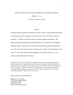 1 Prediction Markets are only Human: Subadditivity in Probability