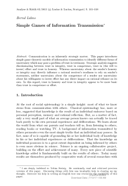 Simple Games of Information Transmission