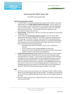 Health Financing TWG Updates