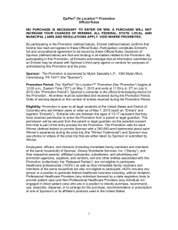 EpiPen&reg; On Location&trade; Promotion Official Rules NO PURCHASE IS