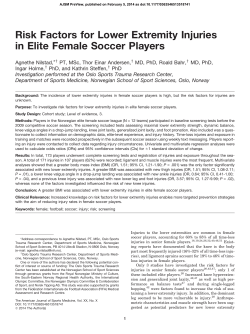 Risk Factors for Lower Extremity Injuries in Elite Female Soccer