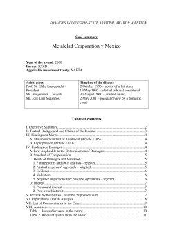 review: damages awards in investor-state arbitral tribunal decisions