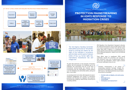 protection mainstreaming in iom`s response to migration crises