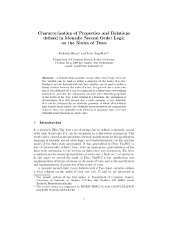 Characterization of Properties and Relations de ned in